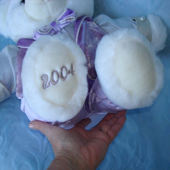 💜 2004 DanDee Easter Keepsake Teddy Bear Toy Stuffed Animal Lavender Purple Tux - Picture 4 of 11